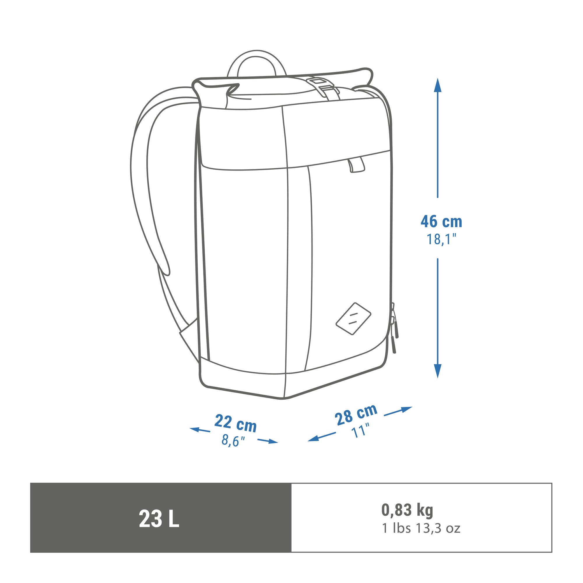 Quechua NH500 Escape Rolltop 23 L Backpack - Image 11