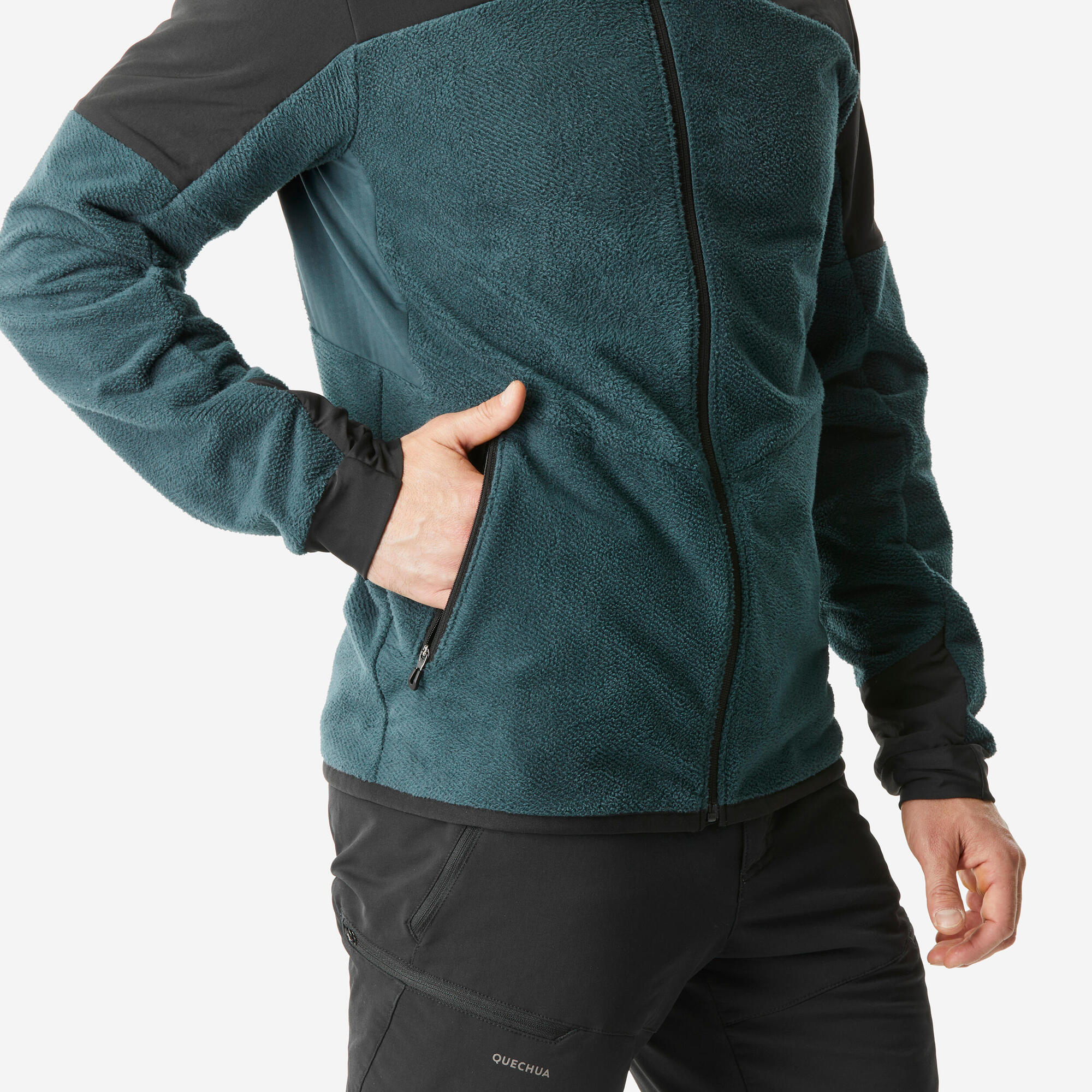 Quechua Men's MH500 Warm Water-Repellent Hiking Fleece Jacket - Image 7